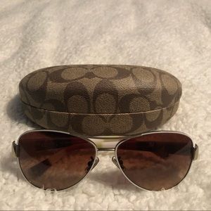 White and gold authentic coach aviators!